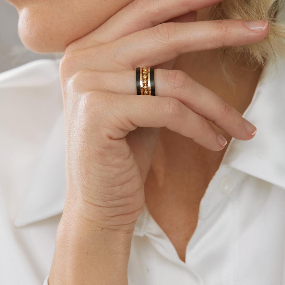 Ring set 750/18K geel goud, Titanium