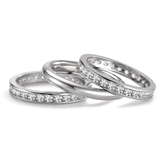 Ring set 750/18K witgoud Zirkonia