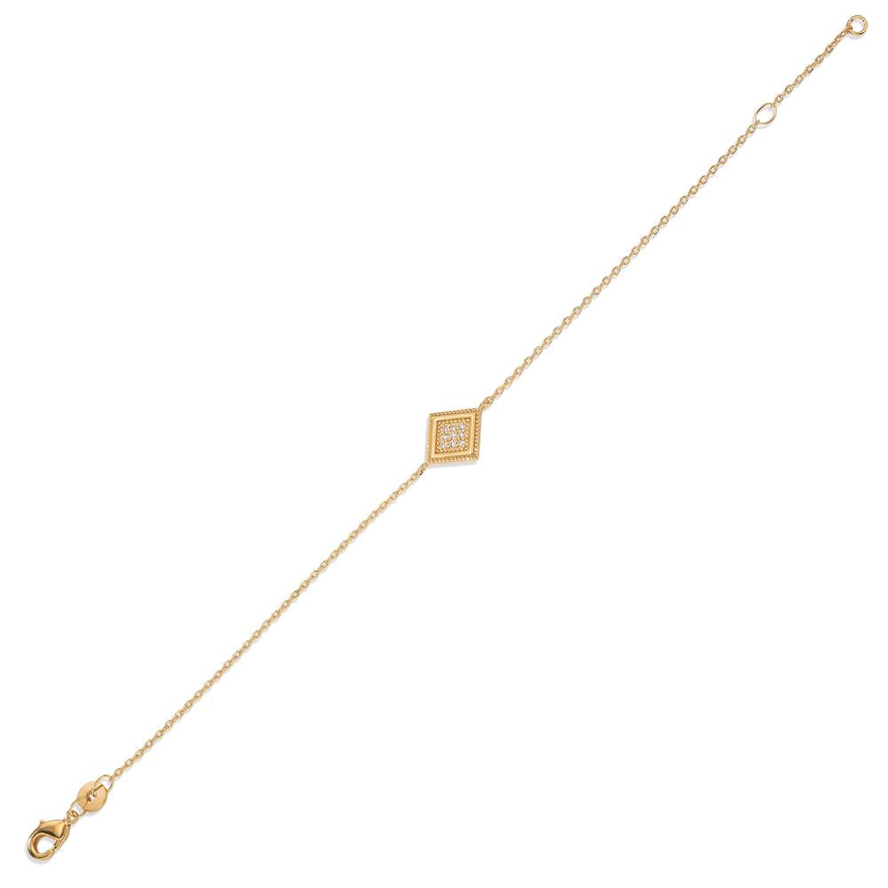 Armband Brons Zirkonia 9 Steen Verguld 16-18 cm