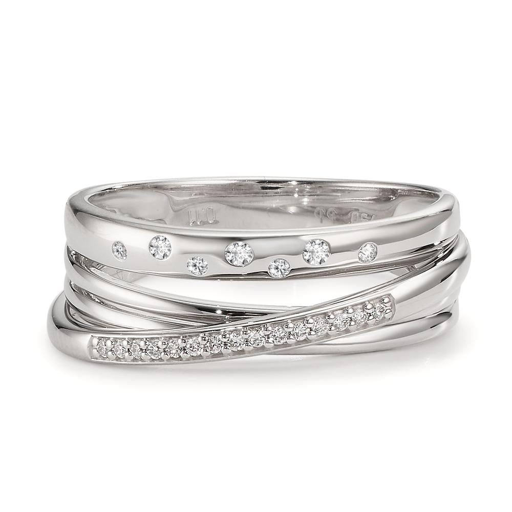 Ring 750/18K witgoud Diamant 0.11 ct, w-si