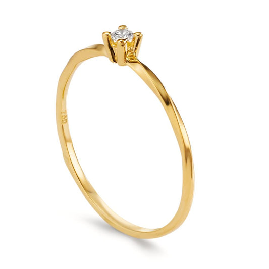 Solitaire ring 750/18K geel goud Diamant 0.04 ct, w-si