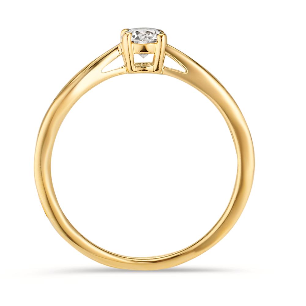 Solitaire ring 750/18K geel goud Diamant 0.25 ct, w-si