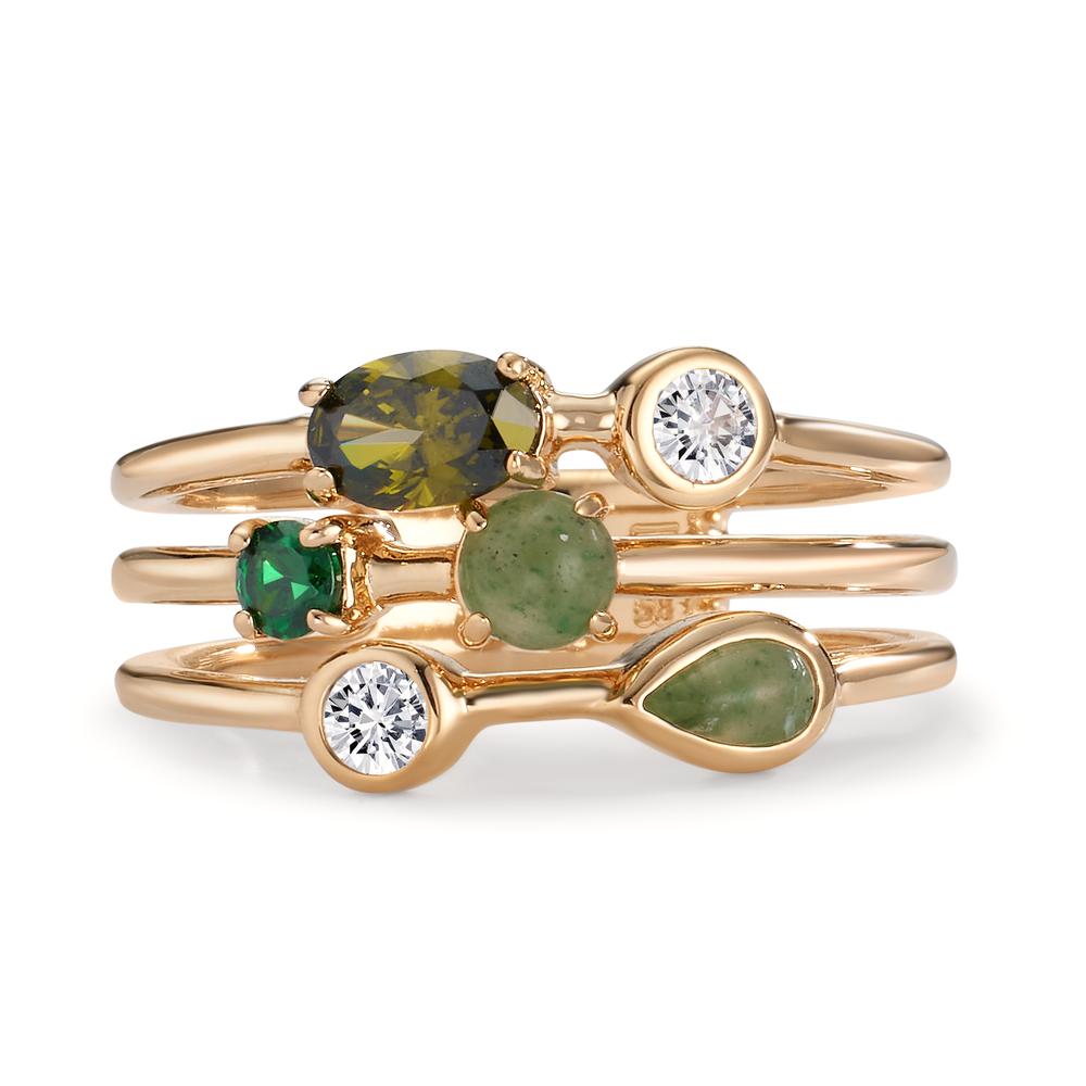 Ring Brons Zirkonia 6 Steen Verguld 5 micron