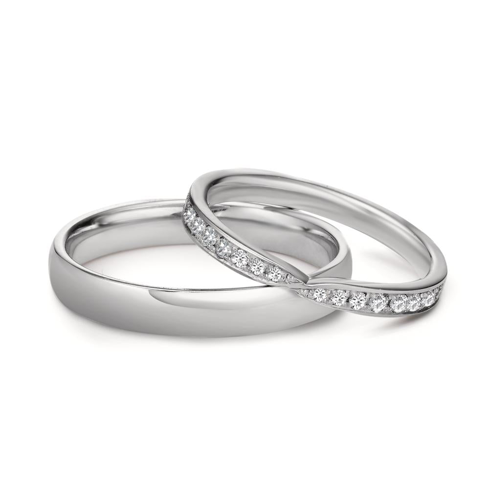 Partnerring 750/18K witgoud Diamant 0.226 ct, 18 Steen, tw-vsi