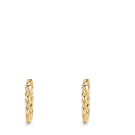 Scharnier oorringen creolen 750/18K geel goud