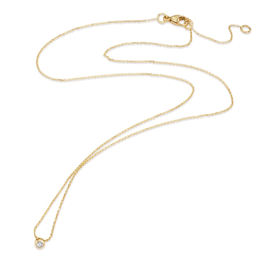 Collier 750/18K geel goud Diamant 0.03 ct, w-si 42-45 cm