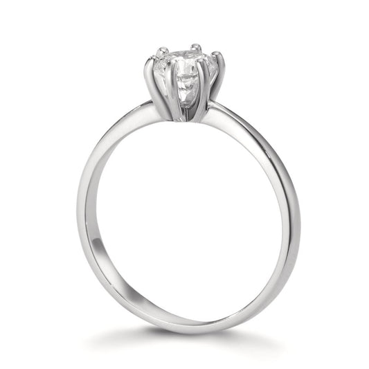 Solitaire ring 750/18K witgoud Diamant laboratorium gegroeid 0.50 ct, w-si