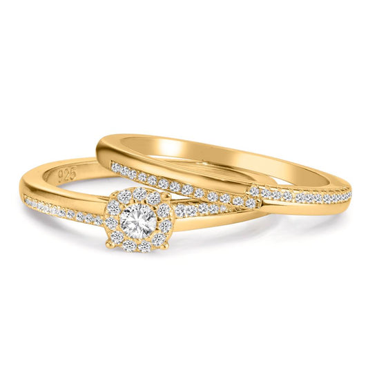 Ring Zilver Zirkonia Verguld