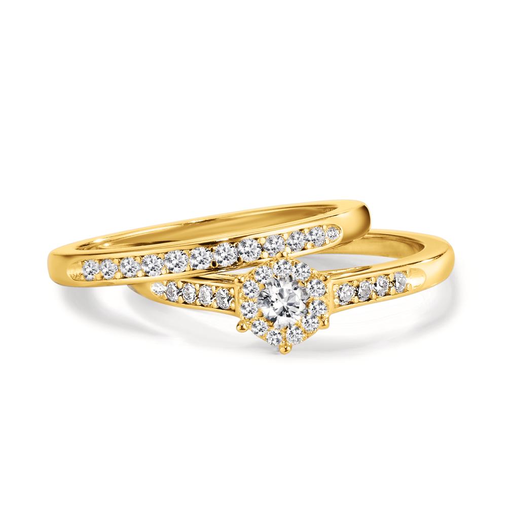 Ring Zilver Zirkonia Verguld