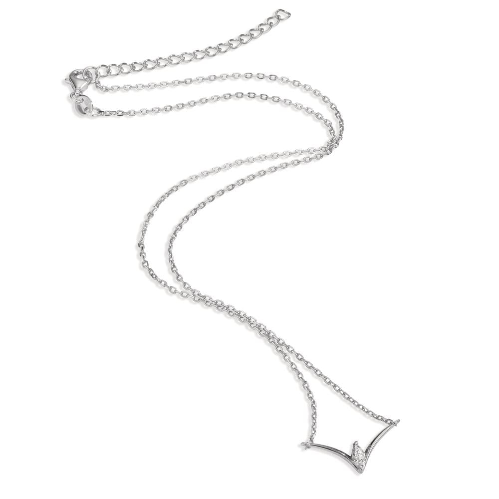 Collier Zilver Zirkonia Gerhodineerd 40-45 cm