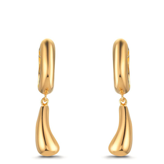 Scharnier oorringen creolen Zilver Geel Verguld