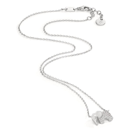 Collier Zilver Zirkonia Gerhodineerd Olifant 40-43 cm