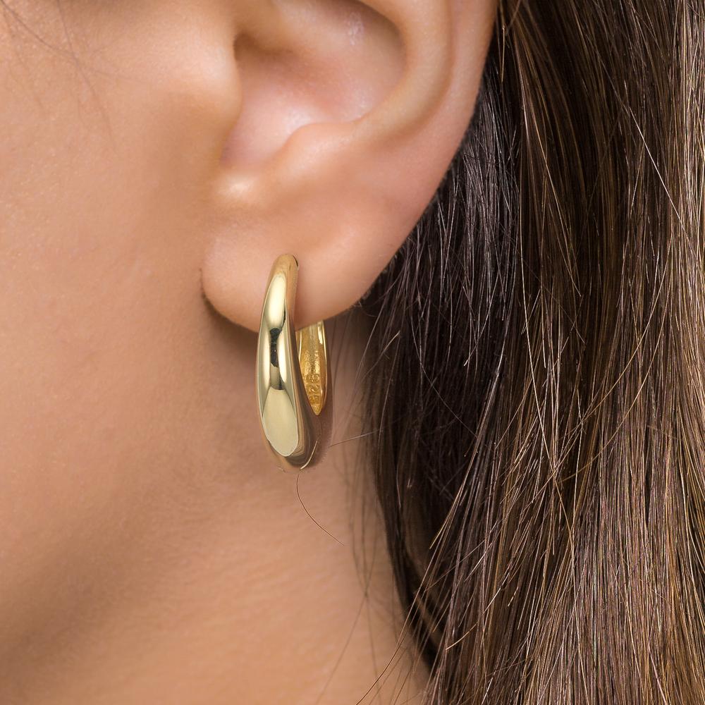 Scharnier oorringen creolen Zilver Geel Verguld