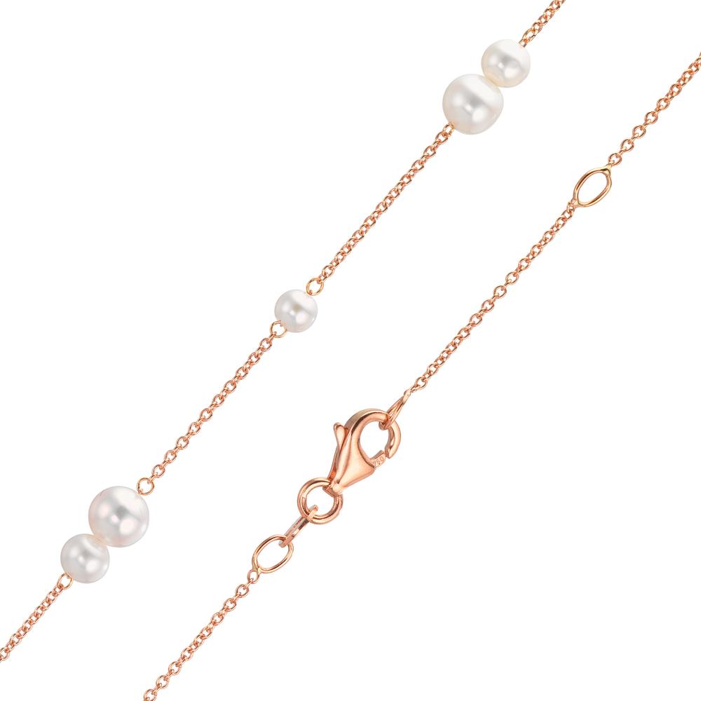 Collier 750/18K rood goud zoetwater Parel, 23 Parels 3-5 mm 41.5-44 cm
