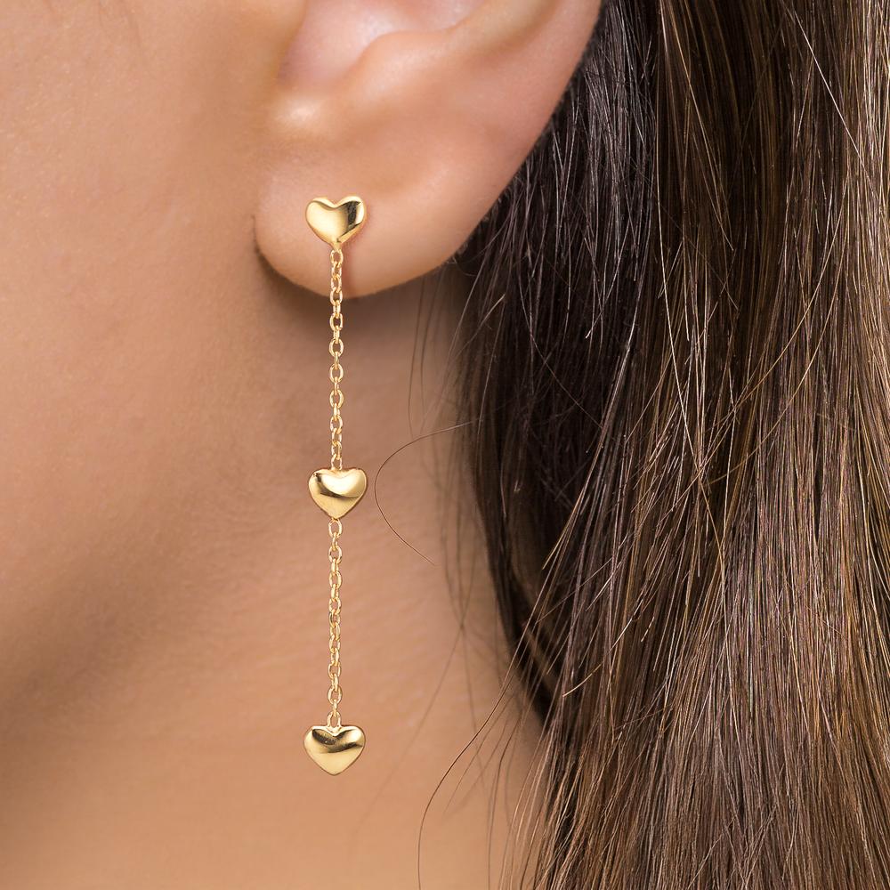 Oorbellen Zilver Geel Verguld Hart