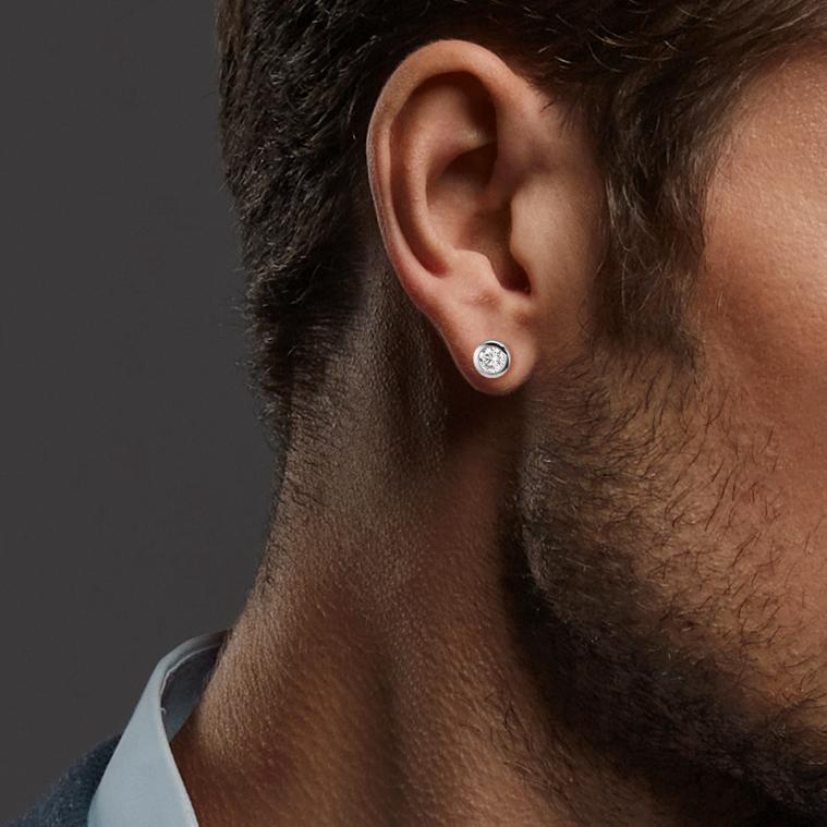 Oorknoppen 375/9K witgoud Zirkonia 2 Steen Ø5 mm