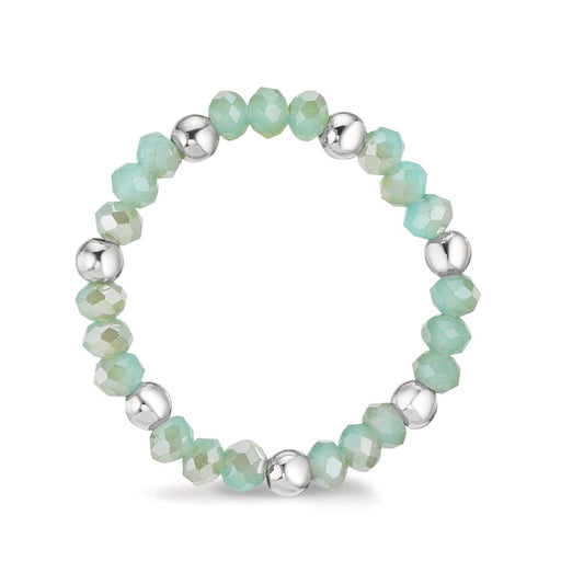 Ring Roestvrijstaal Kristal turkoois, 3 mm