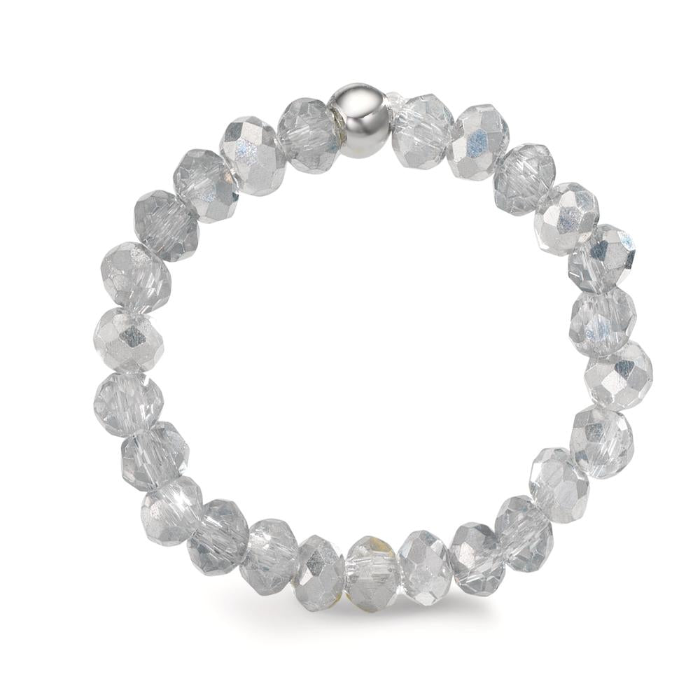 Ring Roestvrijstaal Kristal zilver, 3 mm