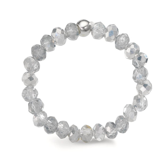 Ring Roestvrijstaal Kristal zilver, 3 mm