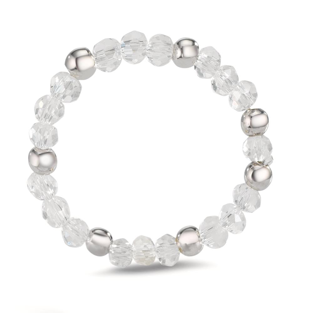 Ring Roestvrijstaal Kristal wit, 3 mm