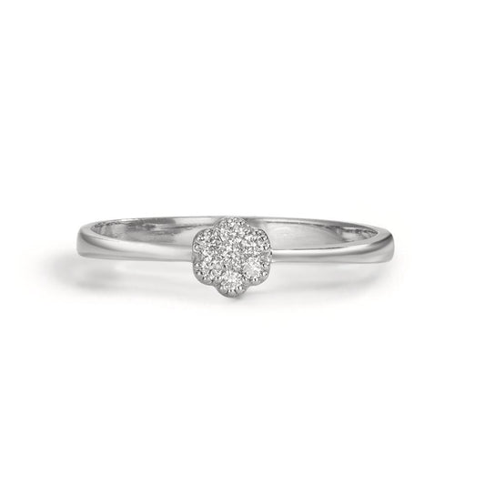 Ring 750/18K witgoud Diamant 0.06 ct, 7 Steen, w-si