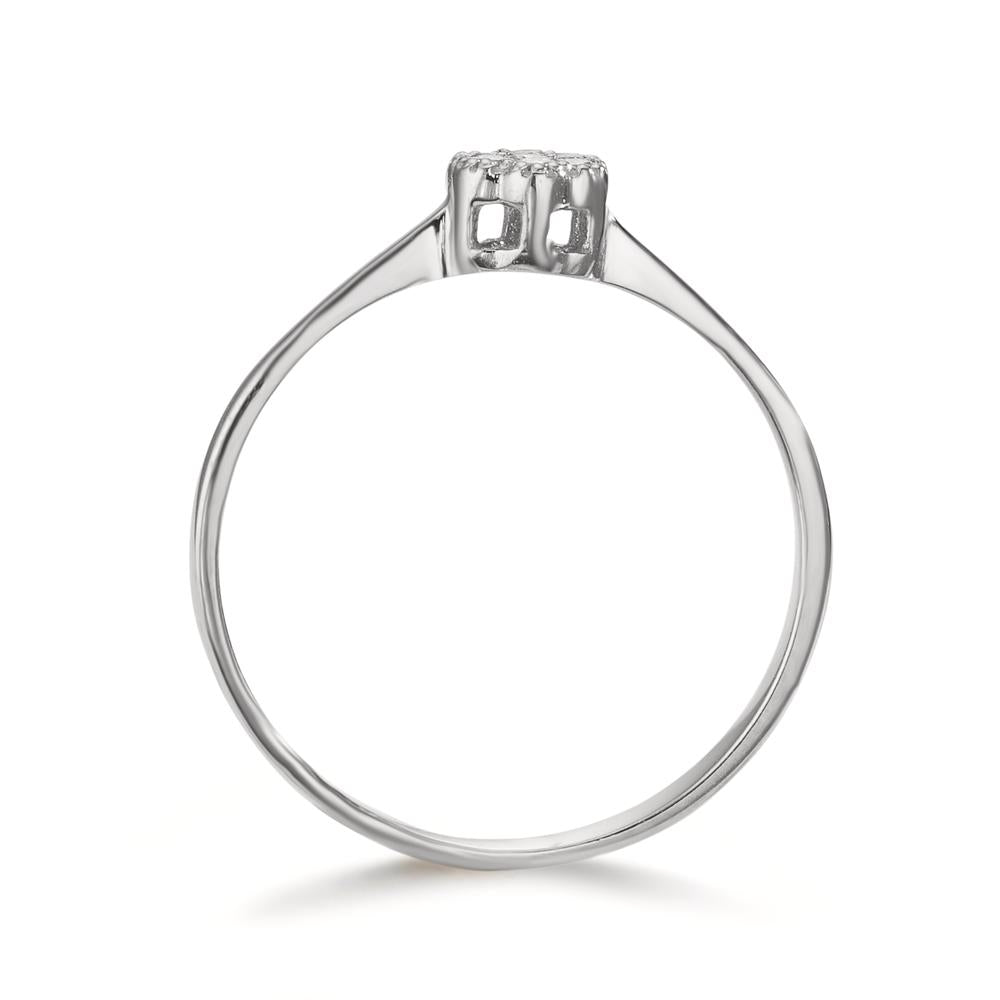 Ring 750/18K witgoud Diamant 0.06 ct, 7 Steen, w-si