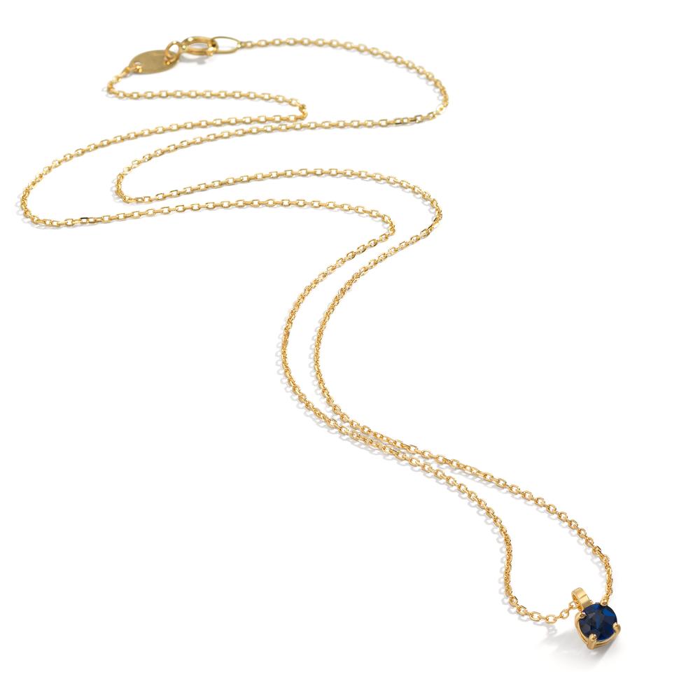 Collier 750/18K geel goud Saffier 0.28 ct 42 cm
