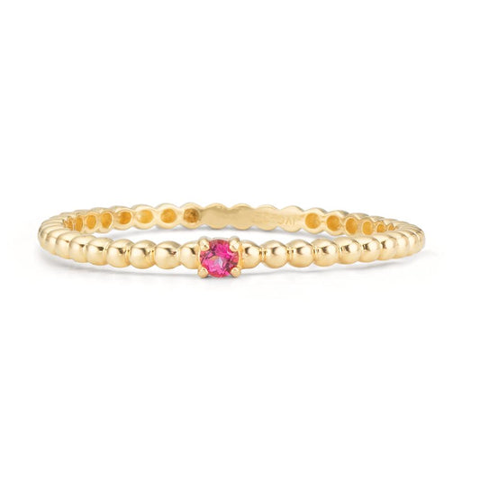 Ring 375/9K geel goud Topaas roze