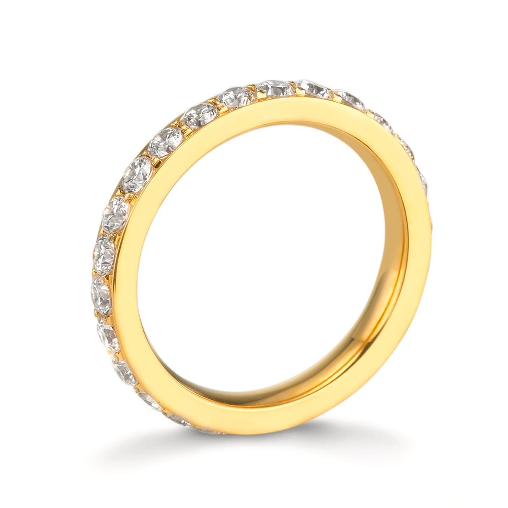 Memory ring Roestvrijstaal Zirkonia wit Geel IP-gecoat