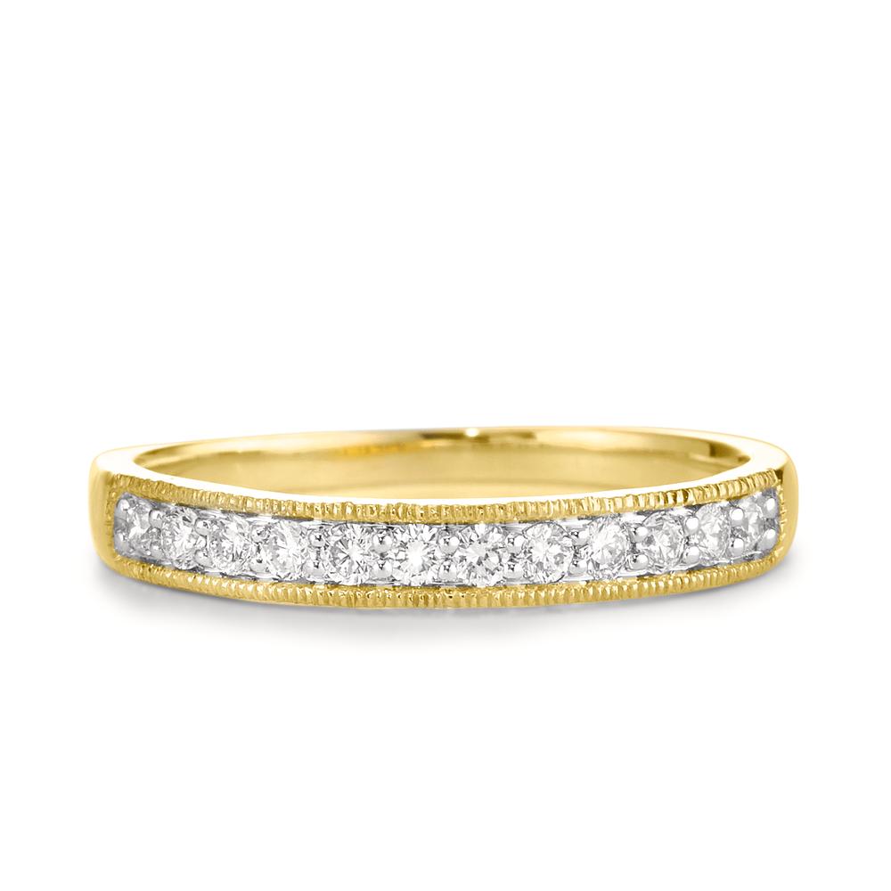 Memory ring 750/18K geel goud Diamant 0.25 ct, 12 Steen, w-pi3