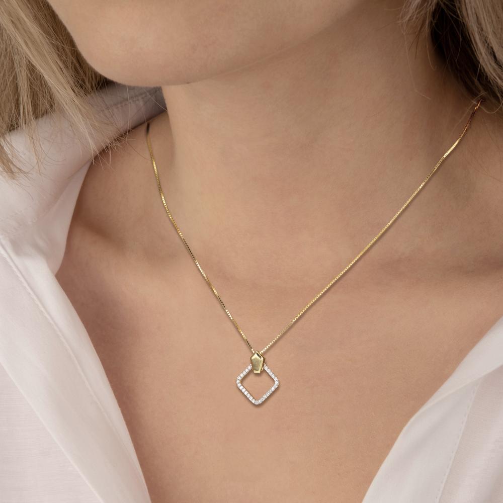 Hanger 750/18K geel goud Diamant 0.10 ct, w-si