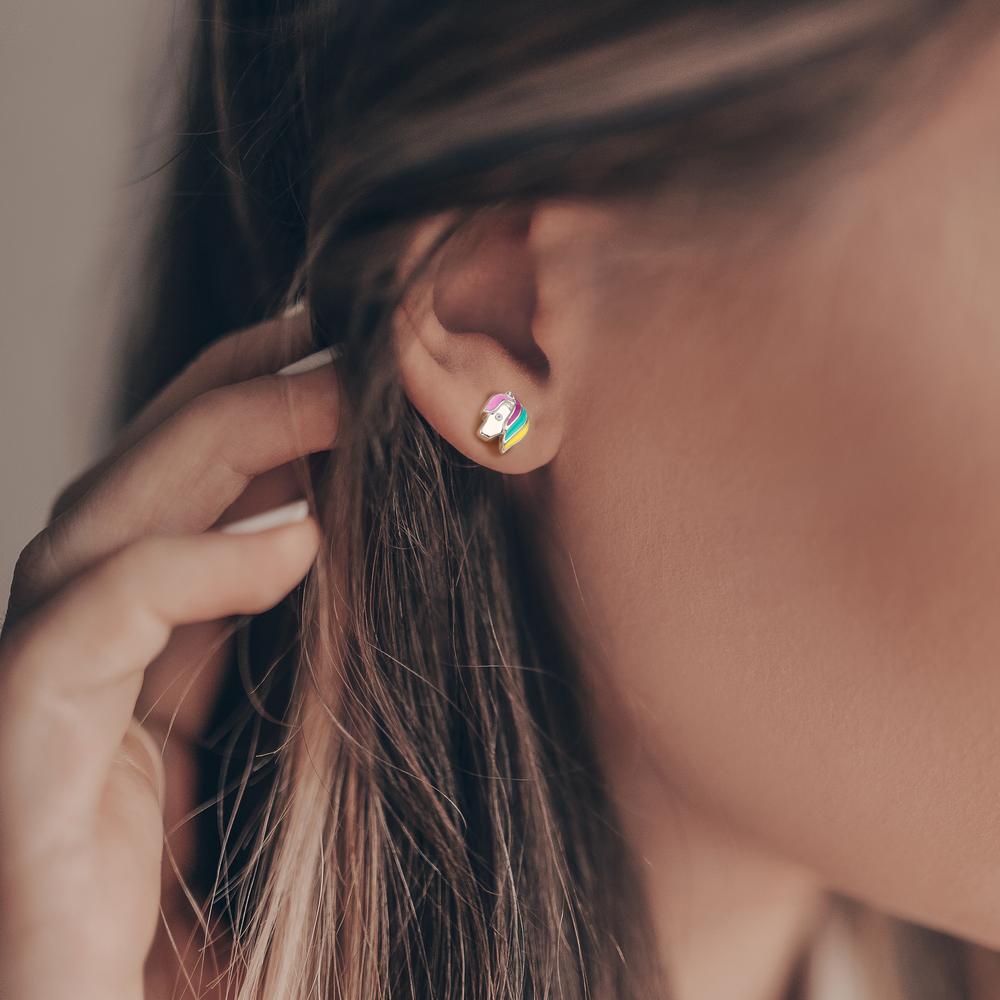 Oorknoppen Zilver Gerhodineerd Paard