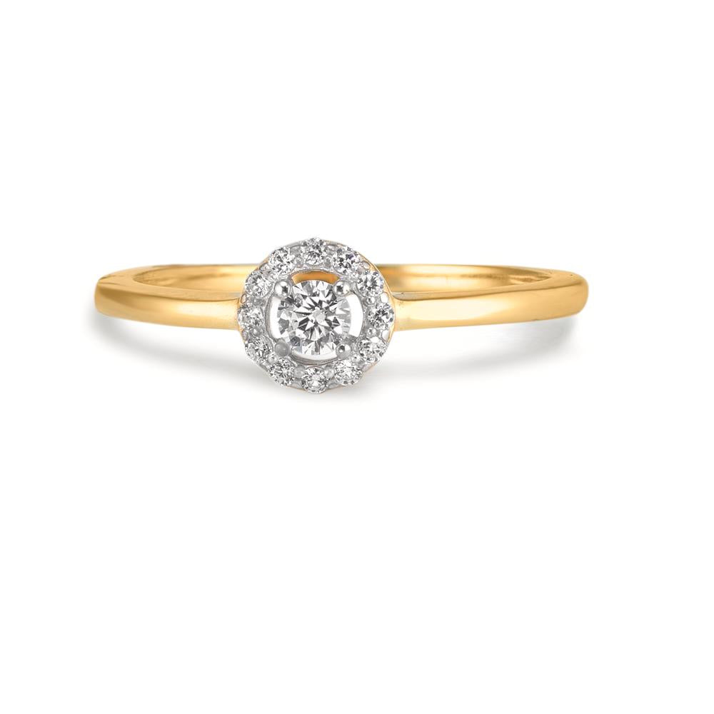 Ring 375/9K geel goud Zirkonia