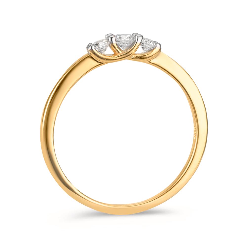 Ring 375/9K geel goud Zirkonia 3 Steen