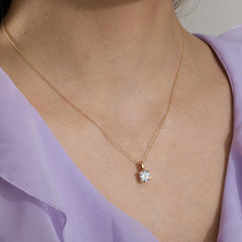 Collier met hanger 375/9K geel goud Zirkonia 40-42 cm