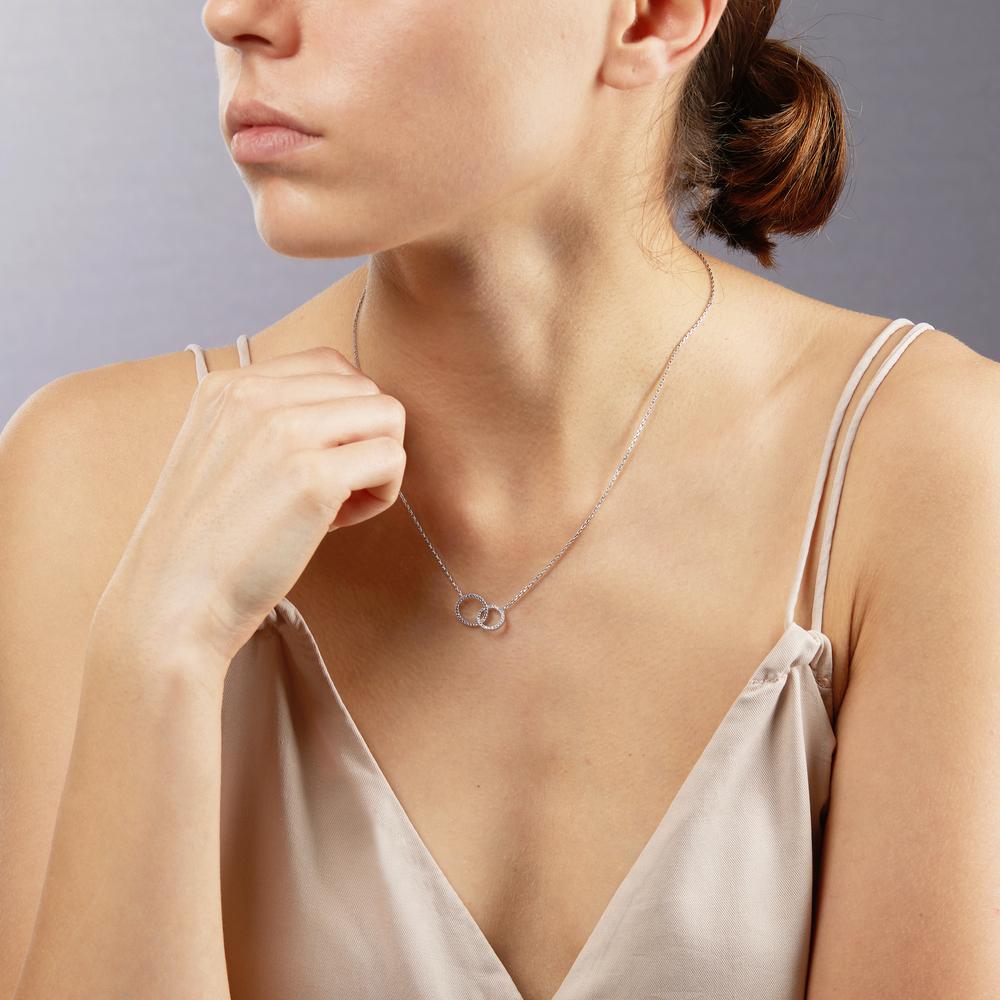 Collier Zilver Zirkonia Gerhodineerd 40-42 cm