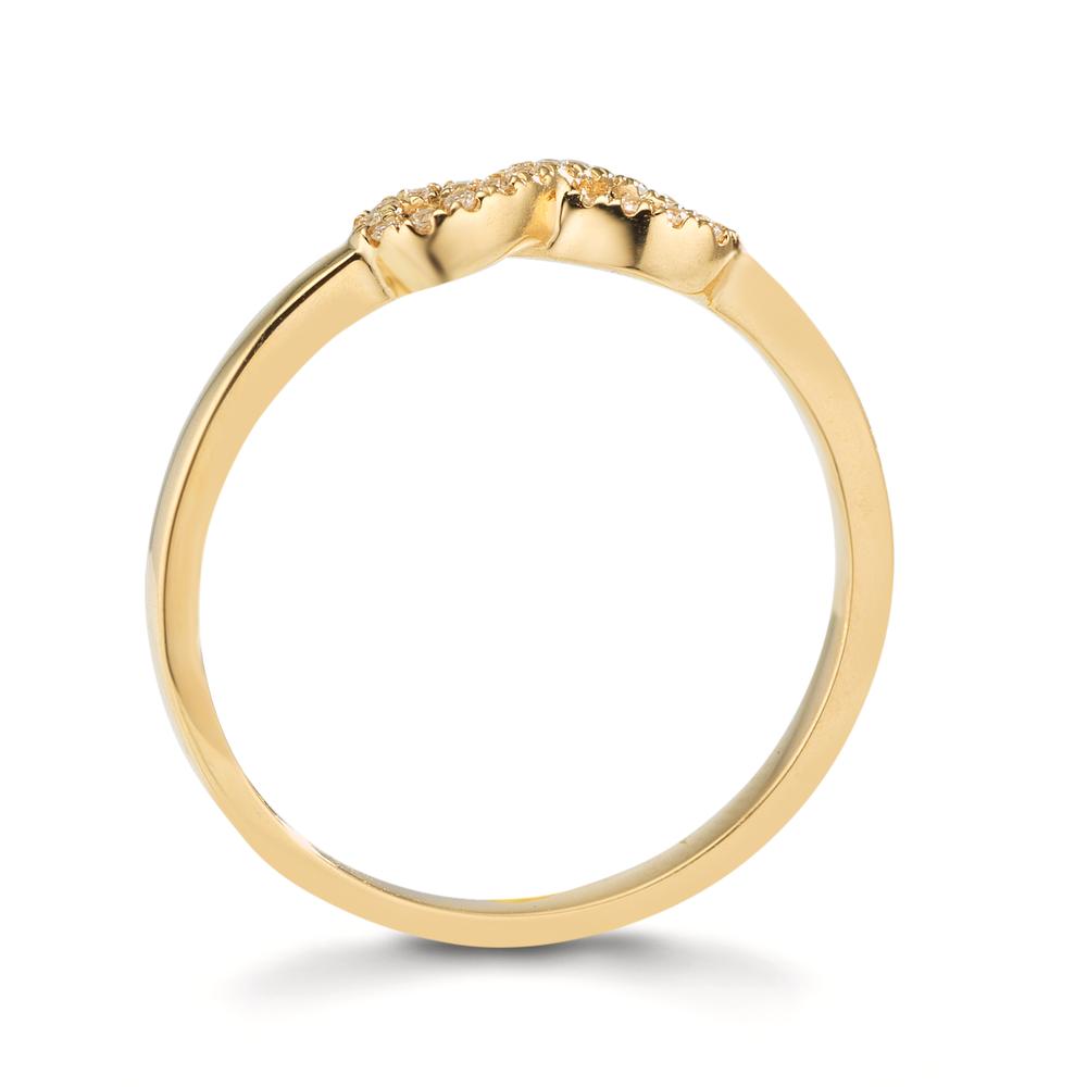 Ring 375/9K geel goud Zirkonia Oneindigheid