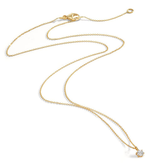 Collier 750/18K geel goud Diamant 0.10 ct, w-si 42-45 cm