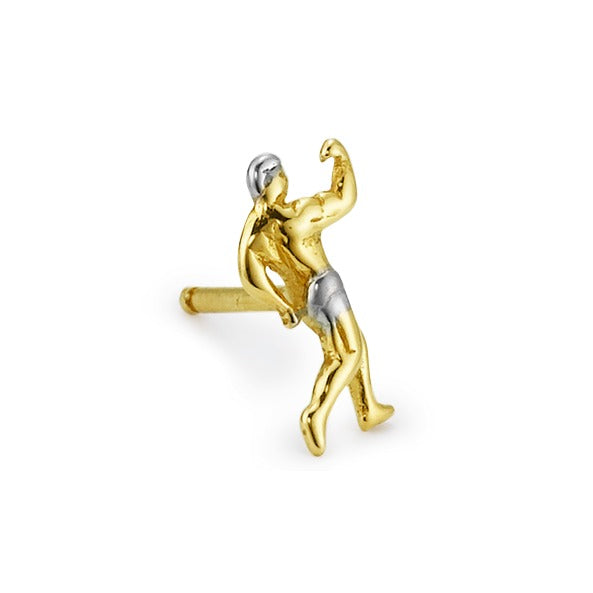 Oorknop 1 stuk 750/18K geel goud Bodybuilding, krachtsport