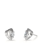 Oorknoppen Zilver Zirkonia 2 Steen Gerhodineerd