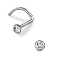 Neusknopje Titanium Kristal wit Ø2.5 mm