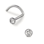 Neusknopje Titanium Kristal wit Ø2.5 mm