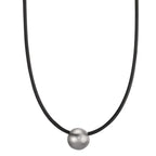Collier Roestvrijstaal, Rubber Diamant 0.02 ct, tw-si 45 cm Ø2 mm