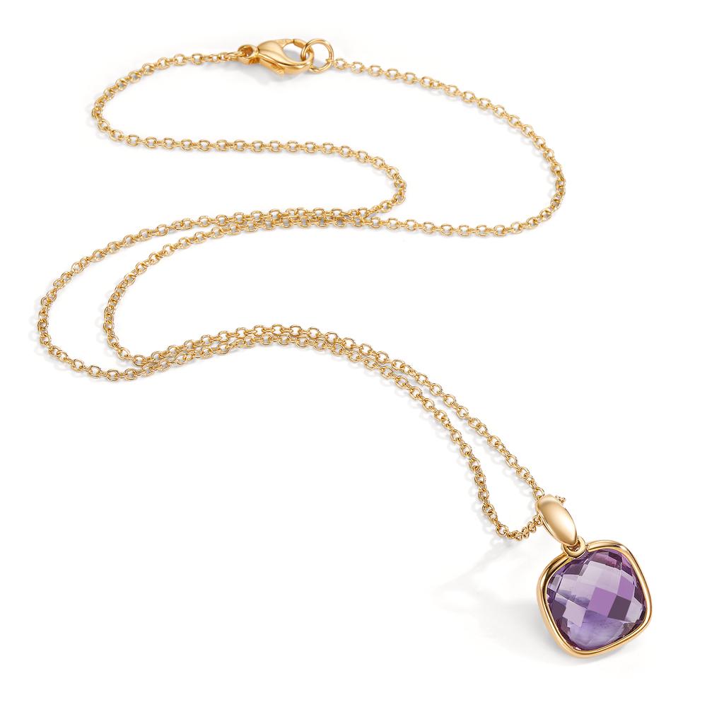 Collier 750/18K geel goud Amethist 45 cm