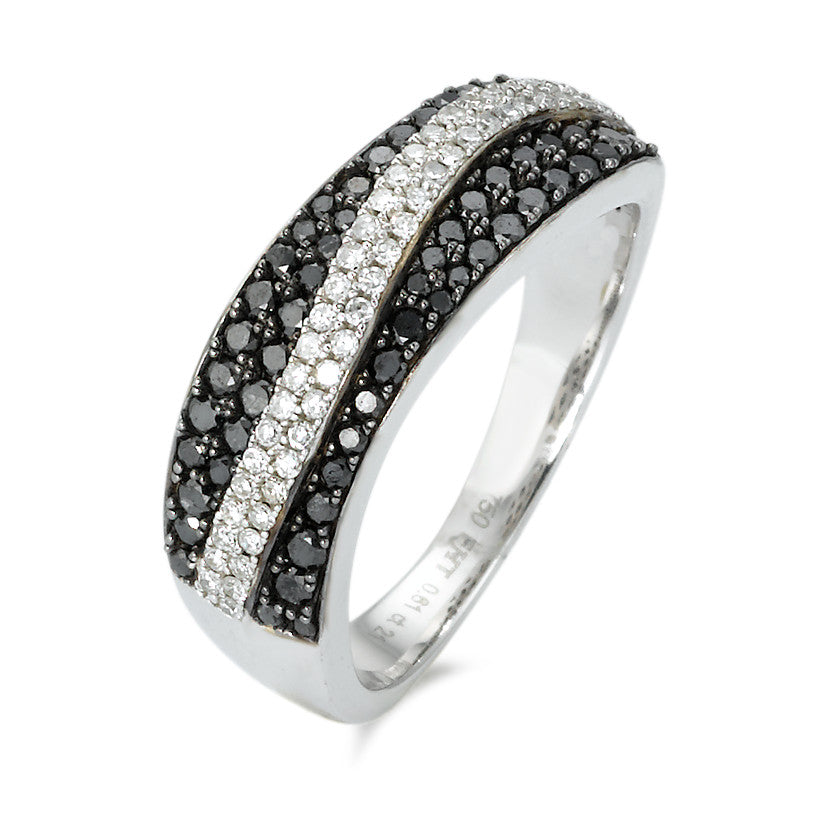 Ring 750/18K witgoud Diamant 0.61 ct, 92 Steen, w-si