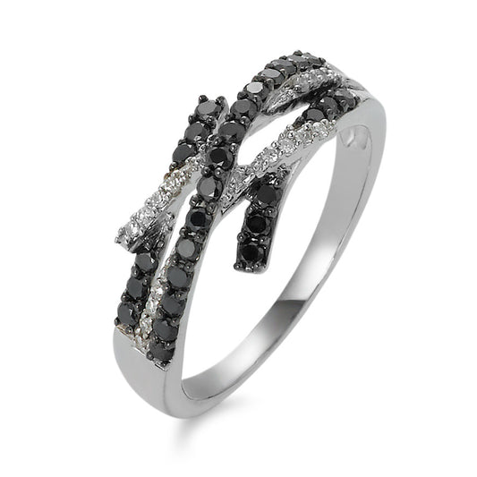 Ring 750/18K witgoud Diamant 0.47 ct, 41 Steen, w-si