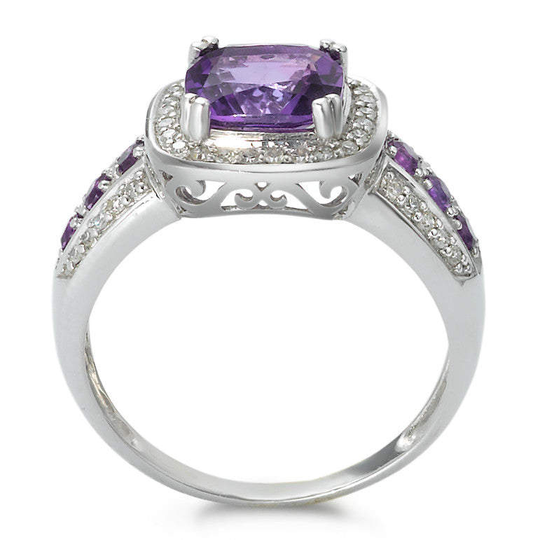 Ring 750/18K witgoud Amethist 0.23 ct, w-si