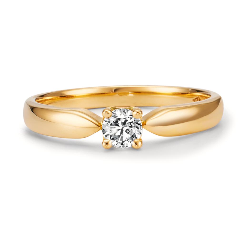 Solitaire ring 750/18K geel goud Diamant 0.20 ct, w-si
