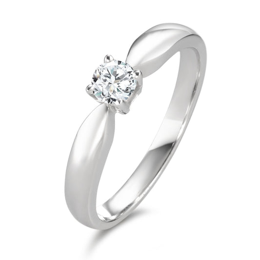 Solitaire ring 750/18K witgoud Diamant 0.20 ct, w-si