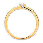 Solitaire ring 750/18K geel goud Diamant 0.20 ct, 17 Steen, w-si